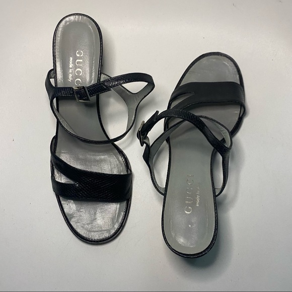 Gucci Black Block Heel Ankle Strap Sandal - Picture 14 of 16